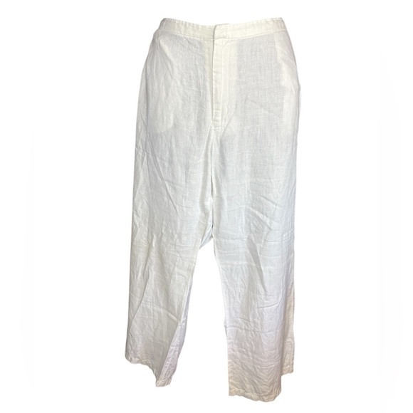 Old Navy collection Woman’s Linen White wide leg Pants sz 14 preloved - Picture 1 of 5